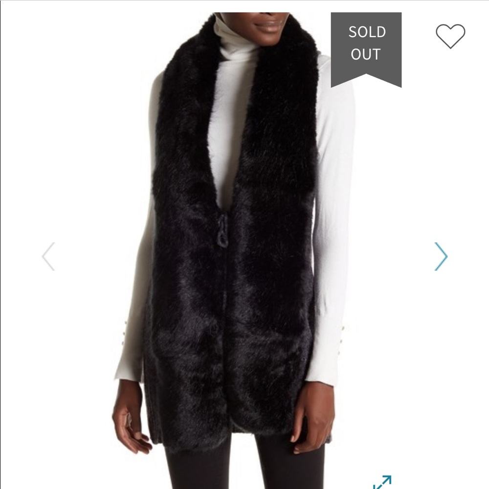 Steve Madden Faux Fur Vest Black - OSFM